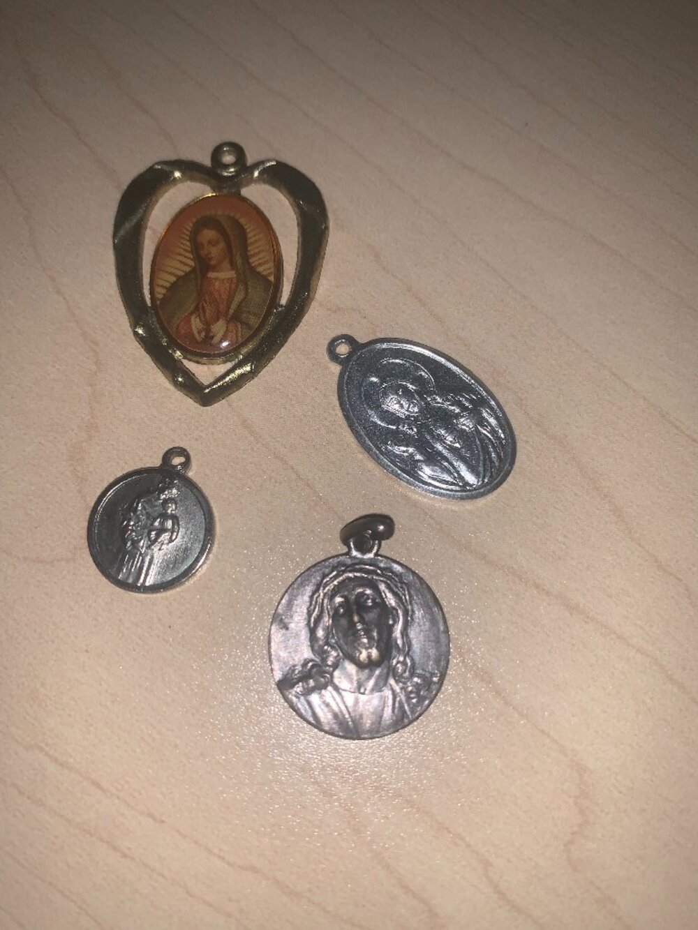 Lot of 4 Assorted Religious Pendants SELLING AS IS